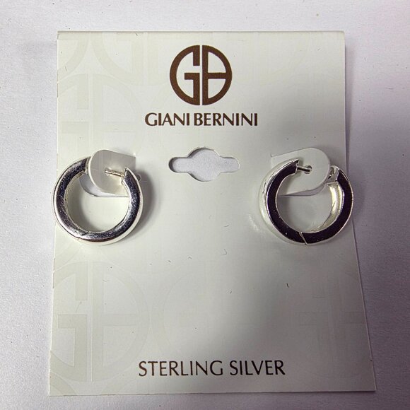 Giani Bernini Sterling Siver Hoops Peirced Earrings 925 - Picture 1 of 7